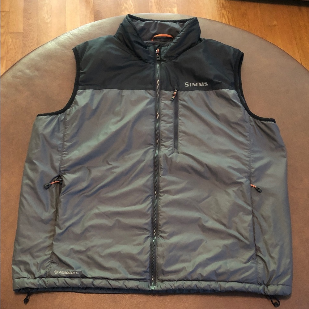 Simms Men's fall run grey & Black Insulated Vest XL